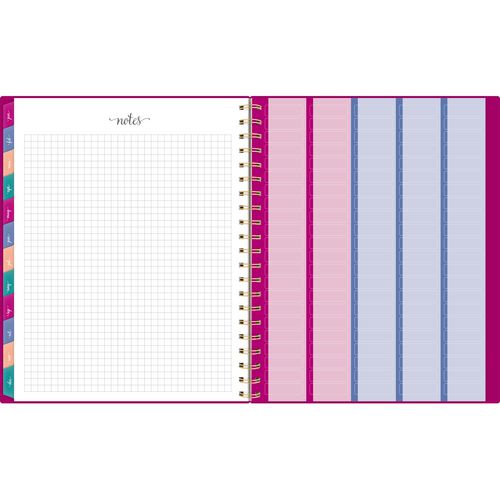 Harmony Weekly/monthly Poly Planner, Weekly: Vertical Format, 11 X 9.38, Purple/gold Cover, 13-month (jan To Jan): 2025-2026