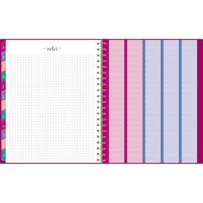 Harmony Weekly/monthly Poly Planner, Weekly: Vertical Format, 11 X 9.38, Purple/gold Cover, 13-month (jan To Jan): 2025-2026