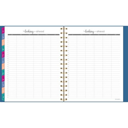 Harmony Weekly/monthly Poly Planner, 8.88 X 7.69, Blue/gold Cover, 13-month (jan To Jan): 2025 To 2026