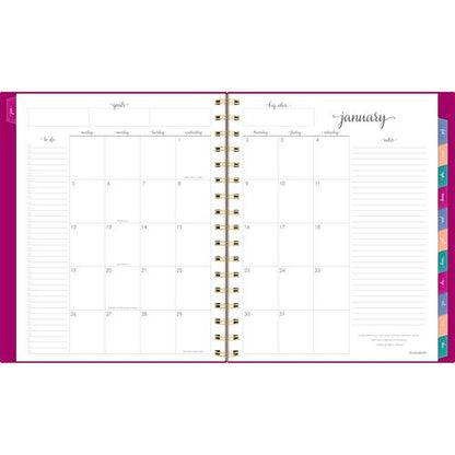 Harmony Weekly/monthly Poly Planner, 8.88 X 7.69, Purple/gold Cover, 13-month (jan To Jan): 2025 To 2026