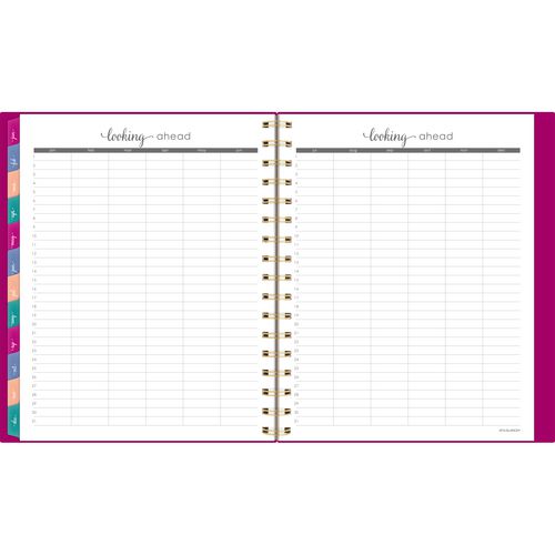 Harmony Weekly/monthly Poly Planner, 8.88 X 7.69, Purple/gold Cover, 13-month (jan To Jan): 2025 To 2026