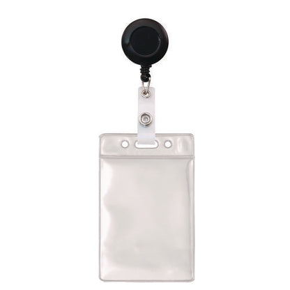 Id Badge Holder, Clear, Vertical Orientation, 2.38 X 3.5 Insert, 50/pack