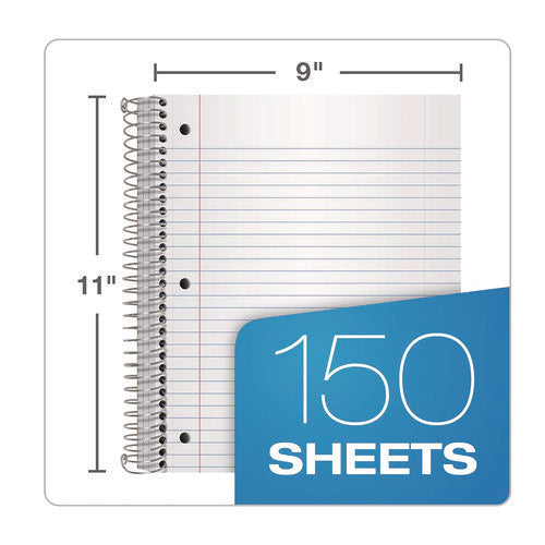 Three-subject Notebook, 3 Subject, College Rule, Randomly Assorted Cover Color, (150) 11 X 9 Sheets