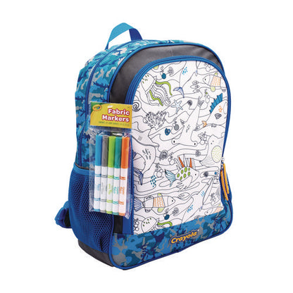 Color-your-own Backpack, Oceanfront, 15 X 5 X 16, Blue/black