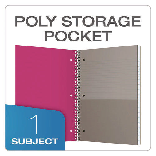 Poly One-subject Notebook, 1 Subject, College Rule, Randomly Assorted Cover Color, (100) 11 X 9 Sheets