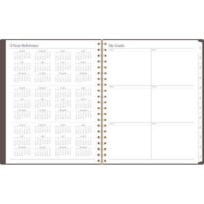 Workstyle Monthly Poly Planner, Geometric Artwork, 11 X 8.5, Java Brown/gold Cover, 12-month (jan To Dec): 2025