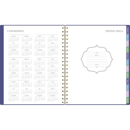 Badge Geo Weekly/monthly Planner, 11 X 9.25, Purple/gold Cover, 13-month (jan To Jan): 2025 To 2026