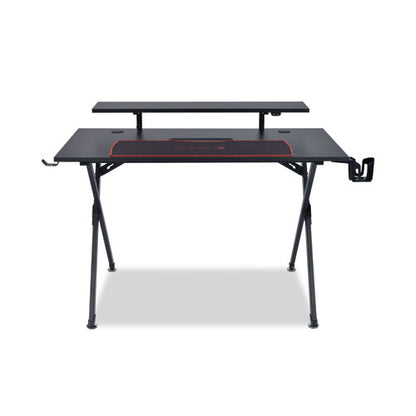 Vizon Gaming Desk With Raised Monitor Platform And Six-color Led Lighting Strip, 47.2" X 26.6" X 35", Black