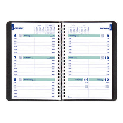 Plan And Link Weekly Planner, 8" X 5", Black Cover, 12-month (jan To Dec): 2025