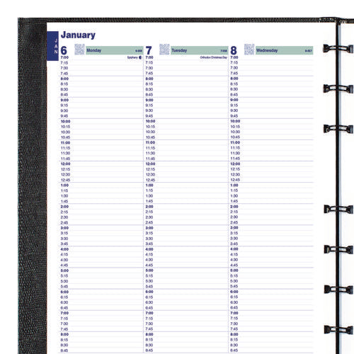 Plan And Link Weekly Appointment Planner, 9.25" X 7.25", Black Cover, 12-month (jan To Dec): 2025