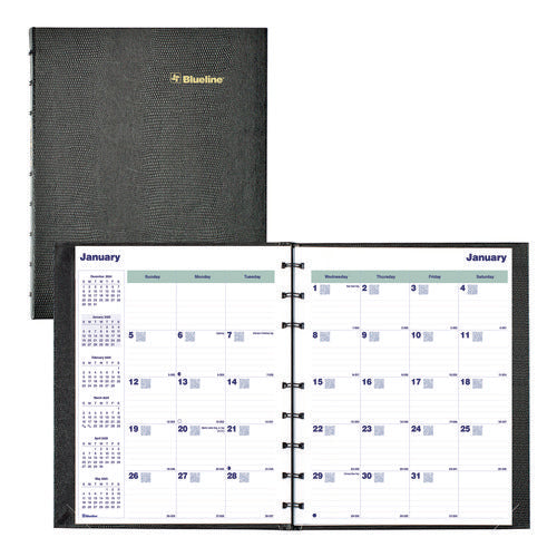 Plan And Link Monthly Planner, 9.25" X 7.25", Black Cover, 16-months: Sept 2024 To Dec 2025