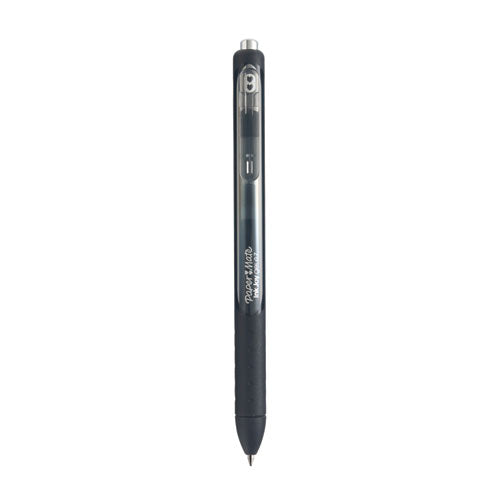 Inkjoy Gel Pen, Retractable, Medium 0.7 Mm, Black Ink, Black Barrel, Dozen