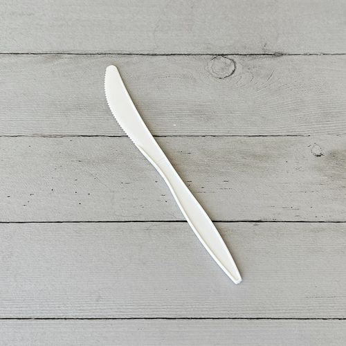 Mediumweight Polypropylene Cutlery, Knife, White, 1,000/carton