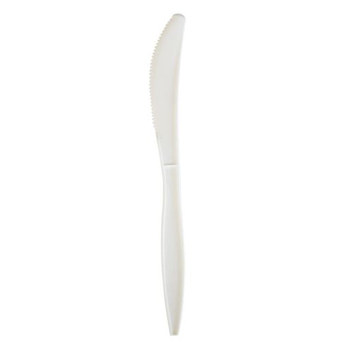 Mediumweight Wrapped Polypropylene Cutlery, Knife, White, 1,000/carton