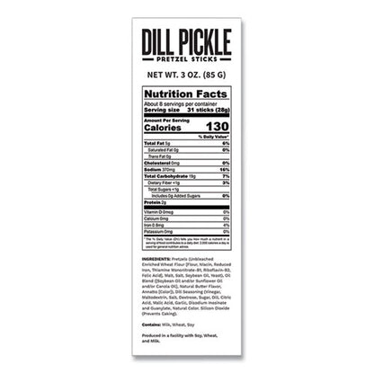 Dill Pickle Pretzel Sticks, 3 Oz Bag, 15/carton