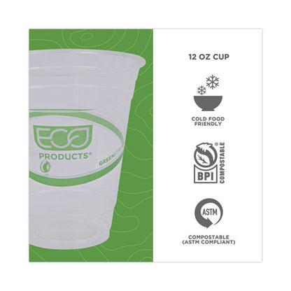 Greenstripe Renewable And Compostable Cold Cups Convenience Pack, 12 Oz, Clear, 50/pack