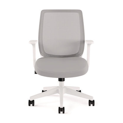 Wessex Ergonomic Fabric Mesh Swivel Task Chair, Supports Up To 275 Lb, 17.09 To 20.83 Seat Height, Gray Seat/back, White Base