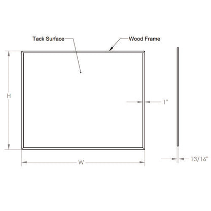 Natural Cork Bulletin Board With Wood Frame, 87.94" X 48.5", Tan Surface, Natural Oak Frame