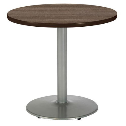 Pedestal Table With Four Navy Kool Series Chairs, Round, 36" Dia X 29h, Studio Teak