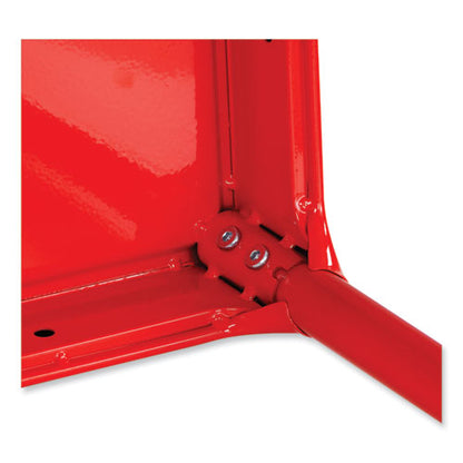 Steel Guest Stool, Backless, Supports Up To 275 Lb, 15" To 15.5" Seat Height, Red Seat, Red Base