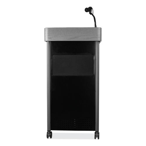 Greystone Lectern With Sound, 23.5 X 19.25 X 45.5, Charcoal Gray