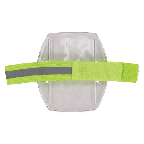 Squids 3386 Arm Band Id/badge Holder, Vertical, Hi-vis Lime, 3.75 X 4.25 Holder, 2.5 X 4 Insert, 10/pack