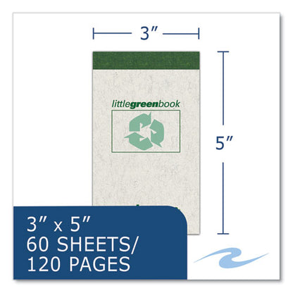 Little Green Memo Book, Narrow Rule, Gray Cover, (60) 3 X 5 Sheets, 48/carton