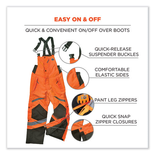 Glowear 8928 Class E Hi-vis Insulated Bibs, 4x-large, Orange