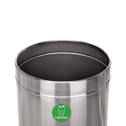 27 Gallon Stainless Steel Compost Can, Brushed Stainless Steel