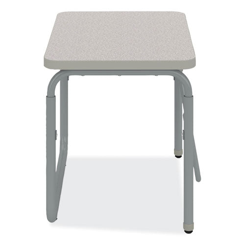 Alphabetter 2.0 Height-adjustable Student Desk With Pendulum Bar, 27.75 X 19.75 X 22 To 30, Pebble Gray