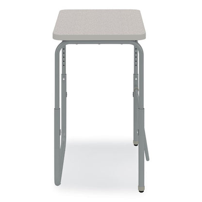 Alphabetter 2.0 Height-adjustable Student Desk With Pendulum Bar, 27.75 X 19.75 X 22 To 30, Pebble Gray