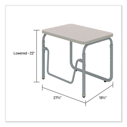 Alphabetter 2.0 Height-adjustable Student Desk With Pendulum Bar, 27.75 X 19.75 X 22 To 30, Pebble Gray