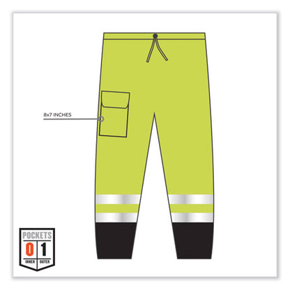 Glowear 8910bk Class E Hi-vis Pants With Black Bottom, Polyester, 4x-large/5x-large, Lime