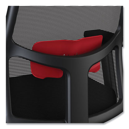 Ignition 2.0 4-way Stretch Mid-back Mesh Task Chair, Red Adjustable Lumbar Support, Black