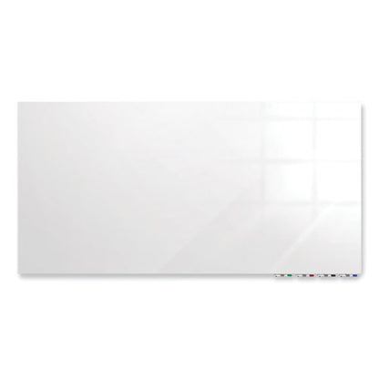 Aria Low-profile Frameless Magnetic Glassboard, 96" X 48", White Surface