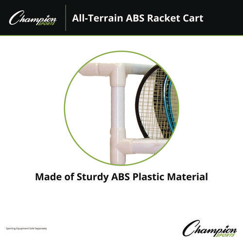 All-terrain Abs Racket Cart, 20" Wide X 33" Long, White