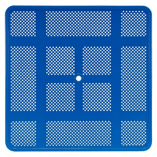 Perforated Steel Picnic Table, Square, 81 X 81 X 29.5, Blue Top, Blue Base/legs