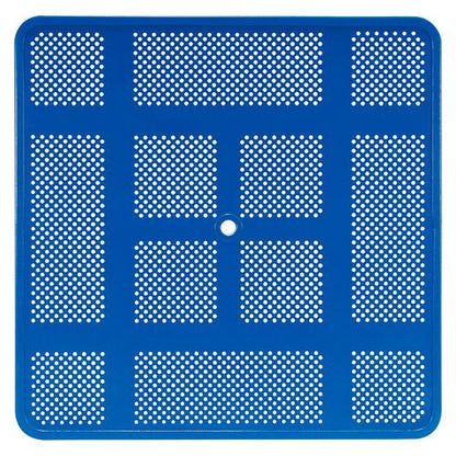 Perforated Steel Picnic Table, Square, 81 X 81 X 29.5, Blue Top, Blue Base/legs