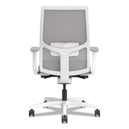 Ignition 2.0 4-way Stretch Mid-back Mesh Task Chair, White Lumbar Support, Carolina Seat, Fog Back, White Base