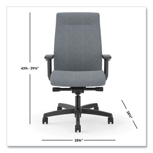 Ignition 2.0 Fabric Upholstered Mid-back Task Chair With Adjustable T-arms, 17" To 21.25" Seat Height, Basalt Seat/back