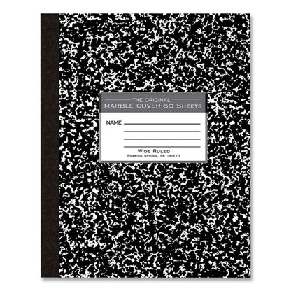 Flexible Cover Composition Notebook, Wide/legal Rule, Black Marble Cover, (60) 10 X 8 Sheets, 72/carton