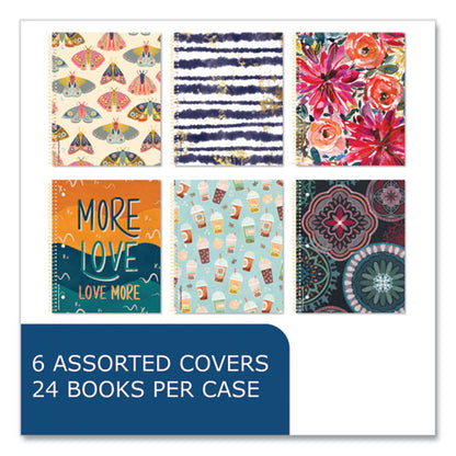 Studio Series Notebook, 1-subject, College Rule, Assorted Covers Set 1, (70) 11 X 9 Sheets, 24/carton