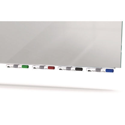 Aria Low-profile Frameless Magnetic Glassboard, 72" X 48", Gray Surface