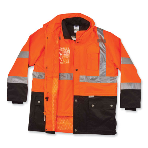 Glowear 8388 Class 3/2 Hi-vis Thermal Jacket Kit, 3x-large, Orange