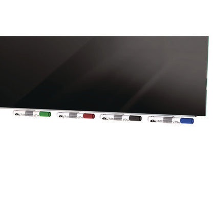 Aria Low-profile Frameless Magnetic Glassboard, 36" X 24", Black Surface