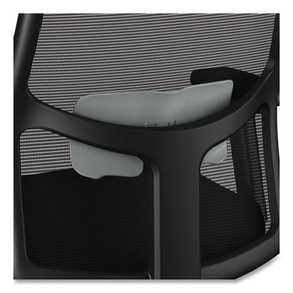 Ignition 2.0 4-way Stretch Mid-back Mesh Task Chair, Gray Adjustable Lumbar Support, Black