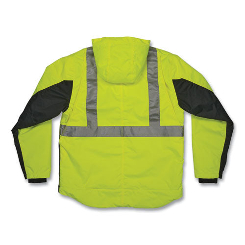 Glowear 8275 Class 2 Heavy-duty Hi-vis Workwear Sherpa Lined Jacket, Medium, Lime