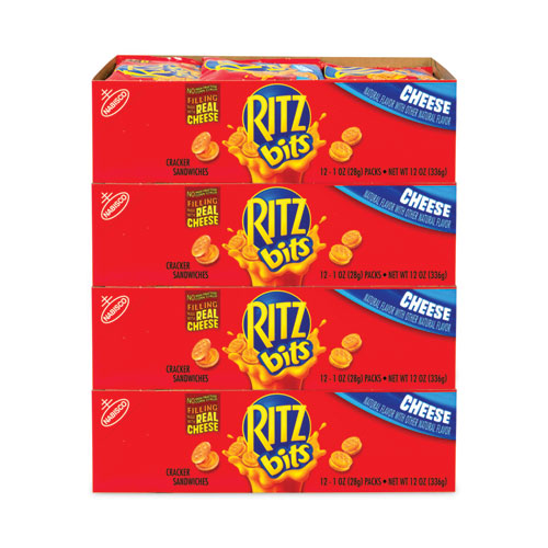 Ritz Bits Cheese Sandwich Crackers, 1 Oz Pouch, 48 Pouches/carton