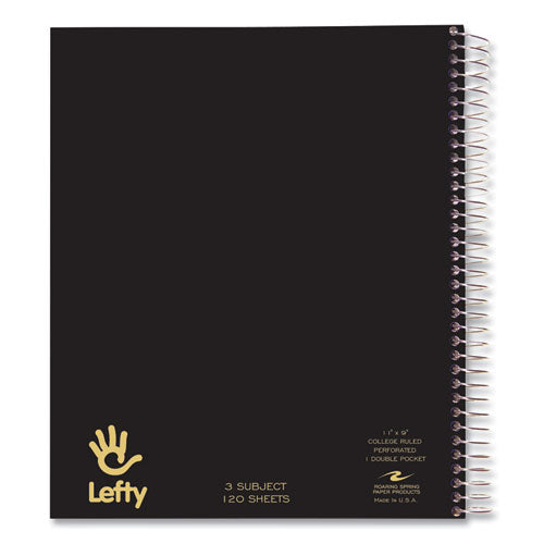 Lefty Notebook, 3-subject, Medium/college Rule, Assorted Cover Color, (120) 11 X 9 Sheet, 24/carton