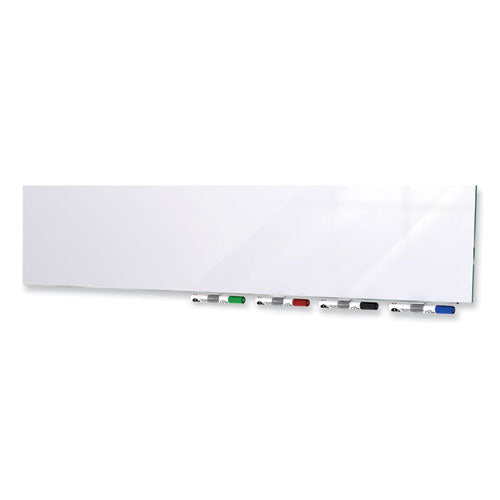 Aria Low-profile Frameless Magnetic Glassboard, 72" X 48", White Surface